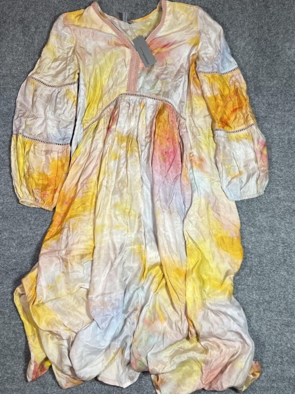 Bl^nk London Dress Womens Small Pink Combo Tie Dye Maxi Long Boho Festival